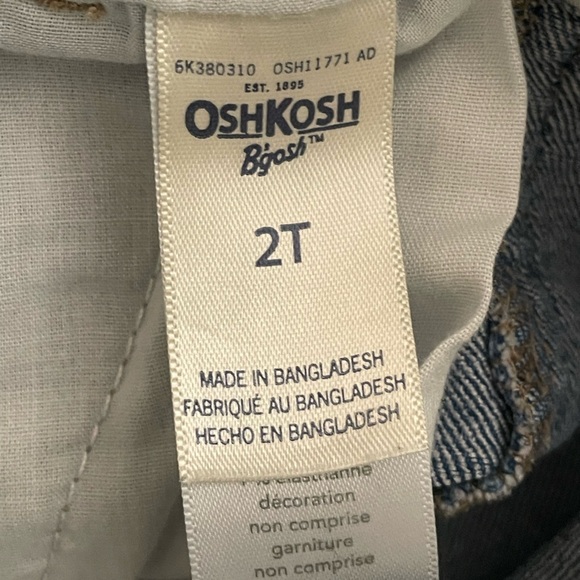 OshKosh B'gosh Blue denim Overalls Shorts Size: 2T - Picture 5 of 7